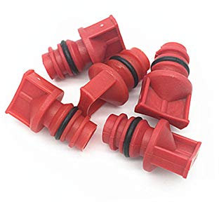 COMOK 5pcs Red Tone Air Compressor Male Thread Diameter 18mm Plastic Oil Breather Cap