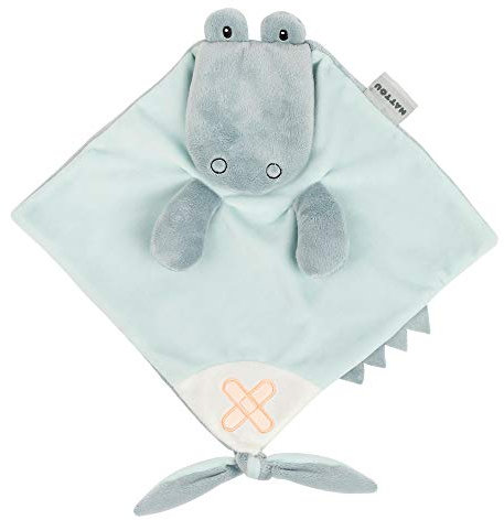 Nattou Schnuffeltuch Krokodil, Buddiezzz, 40 × 36 × 3 cm, Grün/Grau