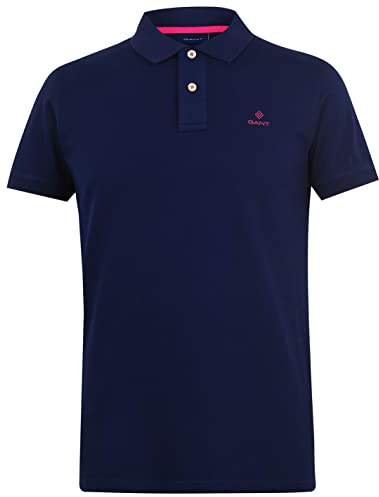 Gant Men's Contrast Collar Pique Ss Rugger Polo Shirt Not Applicable, Blue (Persian Blue 423), Medium