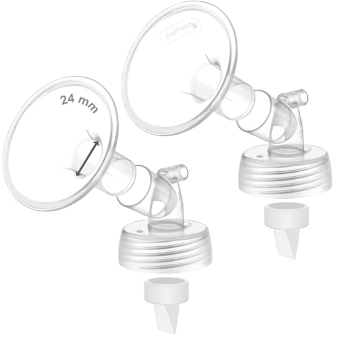 Maymom MyFit Flansch-Set, 24 mm, breiter Anschluss, Duckbill-kompatibel, mit Spectra S2 Spectra S1 Pumpe, kein Originalteil, Spectra S2 Zubehör, kein OEM-Spectra Pumpenteil, Spectra Flansch Ventil