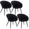 WOLTU Esszimmerstühle BH244sz-4 4X Esszimmerstühle Esszimmerstuhl Küchenstuhl Polsterstuhl Design Sessel Stuhl mit Rückenlehne, mit Sitzfläche aus Samt, Schwarze Bene aus Metall, Schwarz