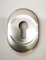 Mostrina in alluminio foro cilindro europeo colore acciaio cromo satinato argento -placca per porta blindata,placchetta-borchia ATRA-DIERRE(mm.h.86x62) Compatibile con altre marche di serrature