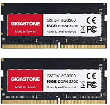 【DDR4 RAM Laptop Only】GIGASTONE 32GB Kit (2x16GB) DDR4 3200MHz (2933MHz or 2666MHz) PC4-25600 (PC4-23400, 21300) CL22 1.2V SODIMM 260 Pin Unbuffered Non ECC High Performance Notebook Memory Upgrade