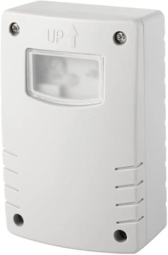 C-LOGIC 510-PC Interruttore Crepuscolare - Controllo Automatico dell'Illuminazione Esterna IP54, Timer da 1 a 9 Ore o Crepuscolo all'Alba, Regolabile da 3 a 500 Lux, Montaggio a Parete