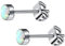 Artskin Opal Ohrstecker Damen Mädchen Ohrring Hypoallergen Titan Medizinische 4mm Geburtsstein Ohrstecker für empfindliche Ohren Modischer Damenschmuck (4mm, Fire & Snow)
