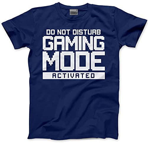 HotScamp Do Not Disturb Gaming Mode Activated Unisex Childrens Kids T-Shirt - Gamer Console Teen Online Games Addict 12-13 Years Navy