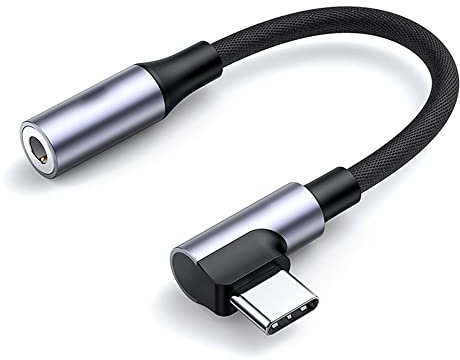 ezqnirk 1pcs 10-12cm Type C 3.5 Jack Earphone USB C to 3.5mm AUX Headphones Adapter Audio cable,90 Degree