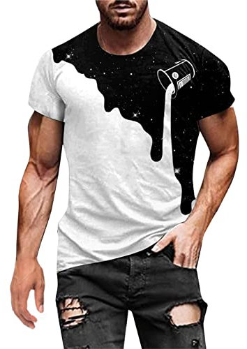 LAOSU T-Shirt Brodé Personnalisé Col Mao - Chemise Blanche Homme Manche Courte À Carreaux - Chemise De Luxe Et De Nuit