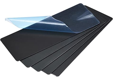 sourcing map 10 Stück Leere Metall Karten 80x30x0.5mm, Schwarz Metallkarte Aluminium Platte, DIY Lasergravur Rohlinge Tag für Klingelschild Visitenkarten Namensschilder Briefkasten Türschilder
