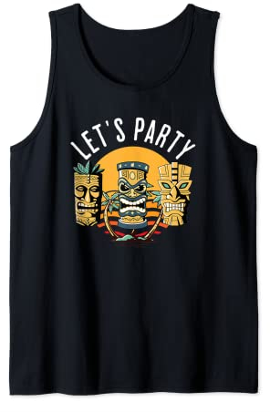 Let's Party Tiki Statue Cartoons für diejenigen, die Tikis lieben Tank Top