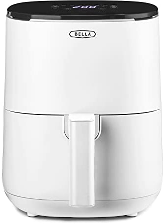 BELLA 3 L Touchscreen Air Fryer Oven and 5-in-1 Multicooker with Removable Nonstick Dishwasher Safe Crisping Tray and Basket, 1400 Watt Heating System, Matte White