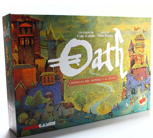 2Tomatoes Games | Oath: Crónica del Imperio y EL Exilio | Kompetitives Brettspiel | Schreibe die Geschichte eines uralten Landes | Spanisch, Englisch, Französisch | 1-6 Spieler | Thema: Fantasy