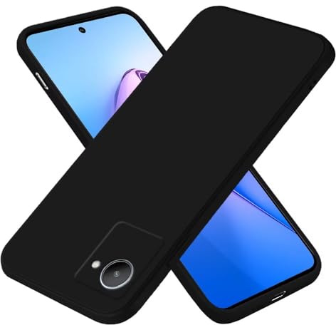 EASSGU Hülle für Realme C30 / Realme Narzo 50i Prime (6.5 Inches), Weiche TPU Silikon Hülle - Schwarz