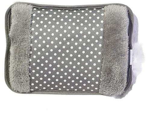 Bolsa de agua caliente eléctrica de carga, calentador de manos de invierno recargable de 500W, patrón de puntos, calentador de manos de doble inserción, bolsa de agua caliente ( Color : Gray G530B )