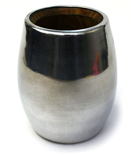 Gaucho Cebar Palo Santo - Taza de té mate de Palo Santo ovalada, color marrón dorado