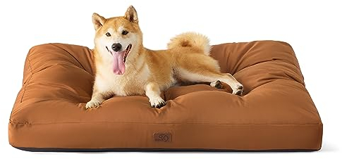 BEDSURE Hundekissen Grosse Hunde waschbar - 91x68cm Hundebett L für große, mittelgroße Hunde gepolstert Hundematte Tonbraun in 10cm Höhe