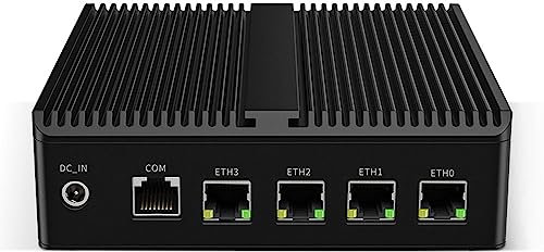 Micro Firewall Appliance, Fanlesss Mini PC, VPN, OPNsense, Soft Router, Intel Celeron J6412, H13, AES-NI, 4 x Intel 2.5GbE I226-V LAN, HDMI, DP, COM, No RAM, No Storage, No System