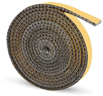 Kamin Dichtband, Selbstklebend Dichtung, Kamin Ofenrohr Dichtband, Hitzebeständiger Ofendichtschnur, Kamindichtung, Dichtung für Kaminofen, für Rauchrohr, Kamintür, Smoker, Ofen, 2mm × 10mm × 2m