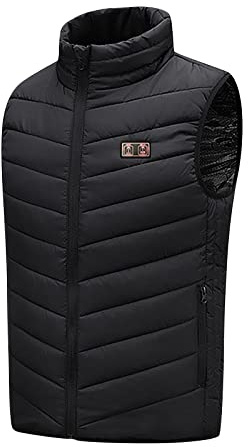 Veste Chauffante Homme Femme, Gilet Chauffant éLectrique Avec 9 Zones, 3 TempéRatures RéGlables Chauffage Manteau Chauffant Hiver LéGer Pour Moto Chasse RandonnéE Ski(Pas De Batterie) Chaude