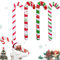 BUKYCAT 4 Piezas de Colgantes de Bastón de Caramelo Inflables, Gigantes Hinchables para Árbol de Navidad, Adorno Rojo y Blanco