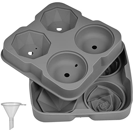 [Material duradero] Nuestras bandejas de hielo flexibles están hechas de silicona duradera. Se pueden girar o empujar fácilmente desde la parte inferior for quitar los cubitos de hielo y liberarlos fá