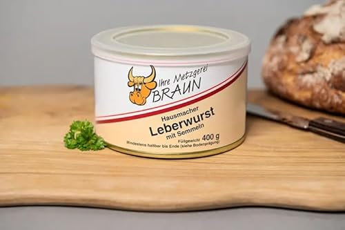 Braun Metzger Pfälzer Hausmacher-Leberwurst 3x400g Ringpull-Dose+Deckel