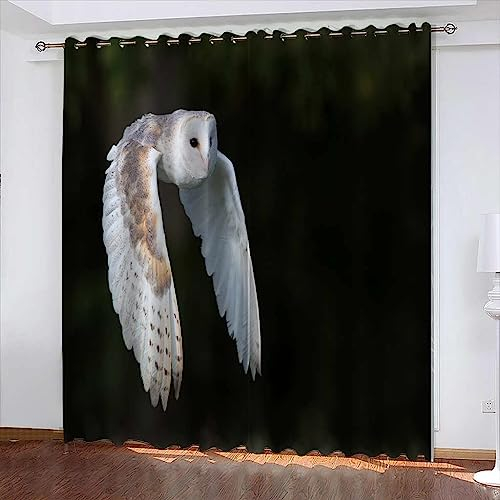 Verdunkelungsvorhänge, 3D-Digitaldruckvorhänge Für Tierische Eule, Vorhänge Für Wohnkultur (2 Paneele) 140 X 160 cm - 3D Vorhänge Für Wohnzimmer Schlafzimmer Kinder -2L7H+T6A