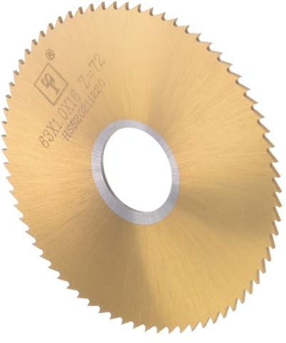 CoCud Lama Sega Circolare Diametro 63mm Albero 16mm Spessore 1mm 72 Denti Banco Legno Acciaio Alta Velocità 6542 (Hss) Colore Oro - (Applicazioni: Metallo Legno Plastica Alluminio)