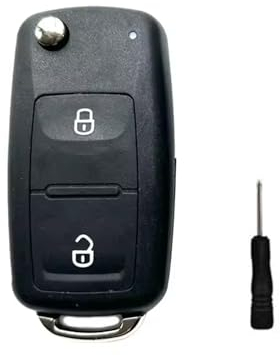 2 Tasten Remote Flip Folding Autoschlüsselschale für VW Volkswagen MK4 Bora Golf 4 5 6 Passat Polo Touran, Schlüssel Gehäuse Fernbedienung kompatibel