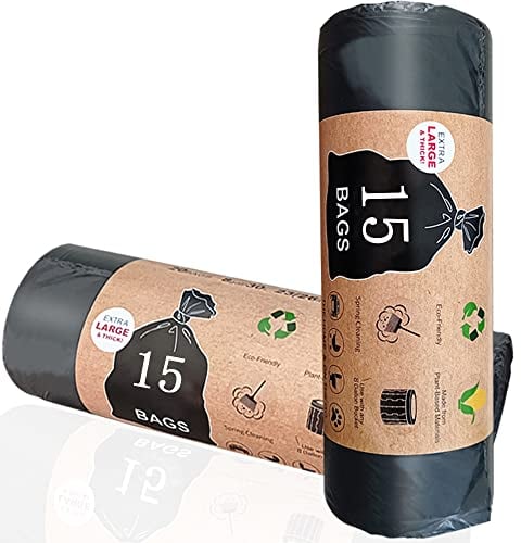 Portable Toilet Bags, 30 Count 30 L 8 Gallon Thickened Compostable Trash Bags, 5 Gal Bucket Liner, Liter Camping Toilet Bags for Car Travel Outdoors, Long Trips, Boating. Emergency Toilet Bag for Car