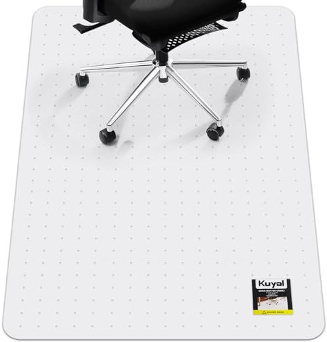 Kuyal Office Chair Mat for Carpet, 91x121 cm (36 x 48) Clear Heavy Duty Computer Chair Mat, Under Desk Protector Carpeted Floors Mat, Easy Chair Movement,Ship Flat