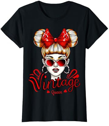 Vintage Queen Retro Face Design T-Shirt