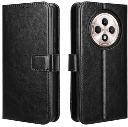 Heioloo Funda para OPPO Reno 12 F 5G/OPPO Reno 12 FS Carcasa PU Cuero Magnética con Soporte y Cartera para Tarjetas [Anti-arañazos] [Protección Completa]
