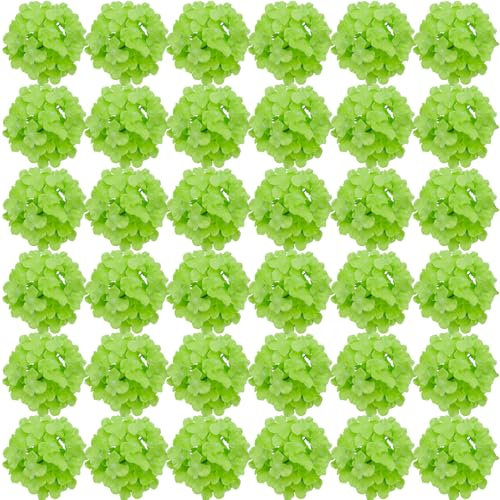 FagusHome 35 Pz Teste Fiore di Ortensia 18CM Artificiale Fiori Artificiali con Steli Fiori di ortensie fintiper la Decorazione (Verde)