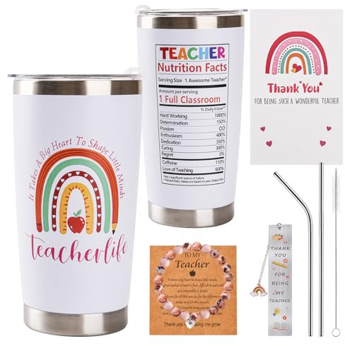 GYBOOM Teacher Gifts,Best Thank You & Appreciation Gifts for Women - Birthday, Retirement, End of Year, Christmas & Thanksgiving (White)