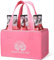 YRsorn Flaschentasche 6 Flaschen - Lustige Geschenke für Frauen, Bier Geschenk, Männerhandtasche Bier, Damen Handtasche Beir, Flaschenträger Geburtstagsgeschenk für Frauen 40 Geburtstag Frauen, Pink