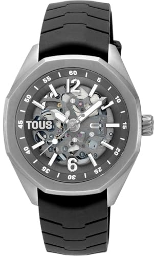 Tous Automatische, analoge Armbanduhr mit Stahlgehäuse und Now Silikonarmband