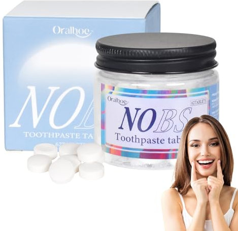 Zahnputztablette 62 Stk, Tabletten von Eco Zahnpasta,Biologisch Abbaubare Feste Zahnpasta,Umweltfreundlich,Ohne Kunststoff, Natürlich,Ideal für Unterwegs,Vegan,Saubere Zähne, Frischer Atem