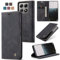 owlhold hülle Xiaomi 14T Pro klapphülle Premium Lederhülle Weiches Vintage-Nubukleder Faltbare Ständer Schutzhülle Kartenfach Standfunktion stoßfest Handyhülle Xiaomi 14T Pro -Schwarz