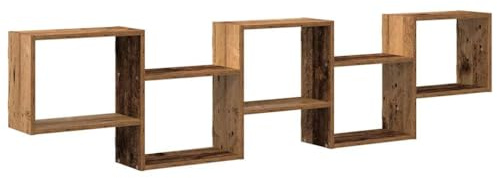 vidaXL Wall Cube Shelf 5 Compartments Old Wood Engineered Wood