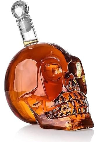 1000 ml Carafes à Whisky Crâne, Carafe Whisky Verre, Carafe Whisky, Carafe a Decanter Vin, Tête de Mort, Tete de Mort, Carafe a Whisky, Carafe Tête de Mort, pour Vodka, Brandy, Vin, Whisky