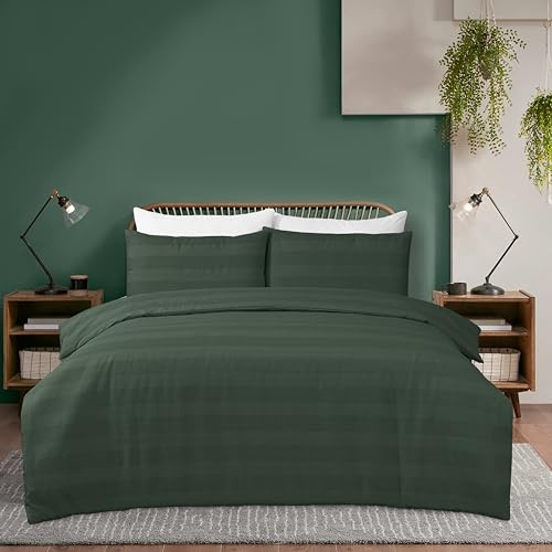 Dreamology Bettwäsche-Set für Super-King-Size-Betten (260 x 220 cm), Polyester-Baumwolle, strukturierter Stoff, Waffelstreifen, Knopfverschluss, Bettbezug-Set, Bettbezug mit 2 Kissenbezügen (Marley)