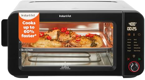 Instant Pot No Preheat Required* 6-Slice Air Fryer Toaster Oven with InstantHeat Technology, 10-in-1, Air Fry, Roast, Bake, Sear Crisp, Toast, Bagel, Broil, Dehydrate, Reheat, and Make Pizza
