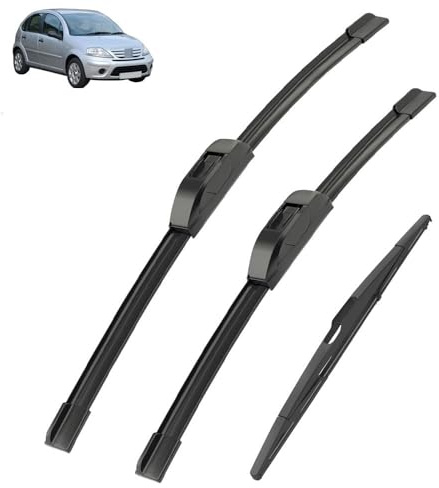 Vorne und Hinten Wischer Set Für Citroen C3 2002-2009 2006 2007 2008 beschichtet scheibenwischer klinge 24 + 18 + 14(Left hand drive)
