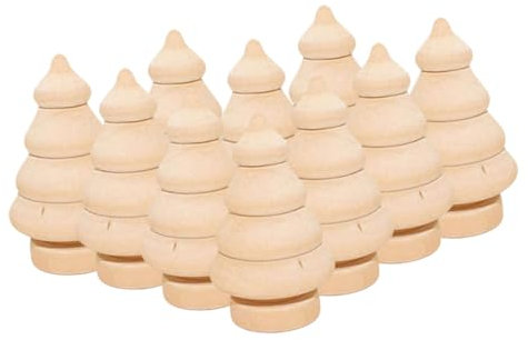 Homoyoyo 10Stücke DIY Leere Holz Weihnachtsbäume Für Natürliche Holzfiguren Zum Bemalen Und Basteln Handwerksprojekt Für Weihnachtszeit