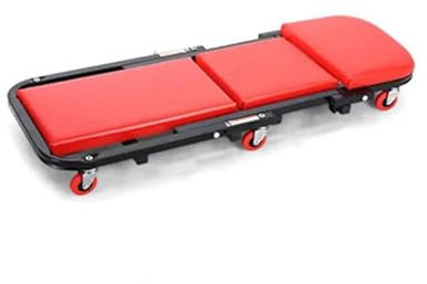 MOMOBC Werkstattsitz, 91,4 cm, klappbar, für Autoreparaturen, Werkbank, Stuhl für Autowartung, Werkbank mit Rädern, Rollen, Autowerkstatthocker (schwarz)