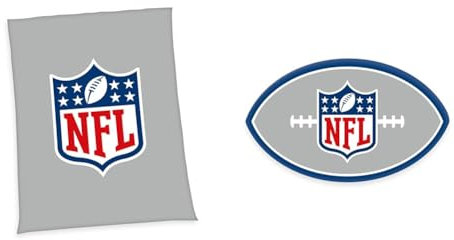 Herding NFL-Set mit Wellsoft-Flauschdecke und Konturenkissen, Decke 150 x 200 cm, Kissen 36 x 22 cm, Polyester, 2-teilig
