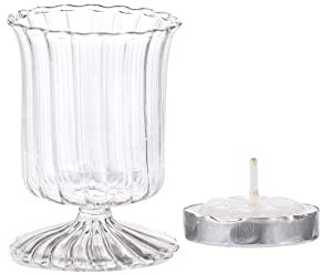 Kerzenständer for Tisch Glas Kerze Stick Kreative Kerze Lit Dinner Tasse Transparent Glas Streifen Kerze Licht Drop Shipping Tischdeko