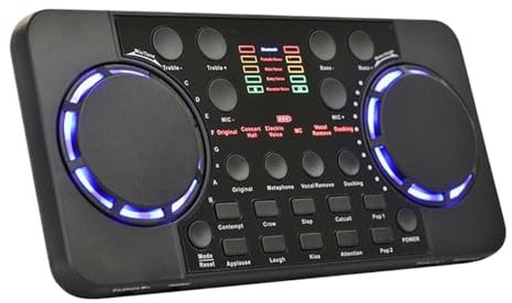 ZKLGS Mixer Audio, Blue Dente Mini * Dio Mixer Scheda Audio Scheda Portatile DJ 16 Effetti digitali Console di riduzione del Rumore Registrazione USB for Il Canto