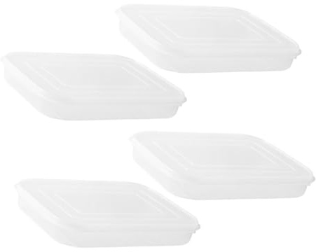 SMASOLO 4pcs Bacon Keeper Meat Saver Containers with Sealed Lids Reusable Refrigerator Storage Boxes for Meat Cheese Cold Dishes and Fresh Vegetables Airtight Shallow Food Organizers for